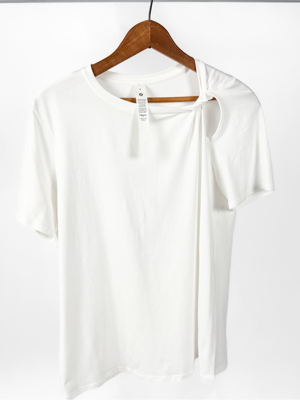 Lululemon/ Cotton Shoulder-Twist White Tee/ Size M/ New Without Tags/ Never Worn